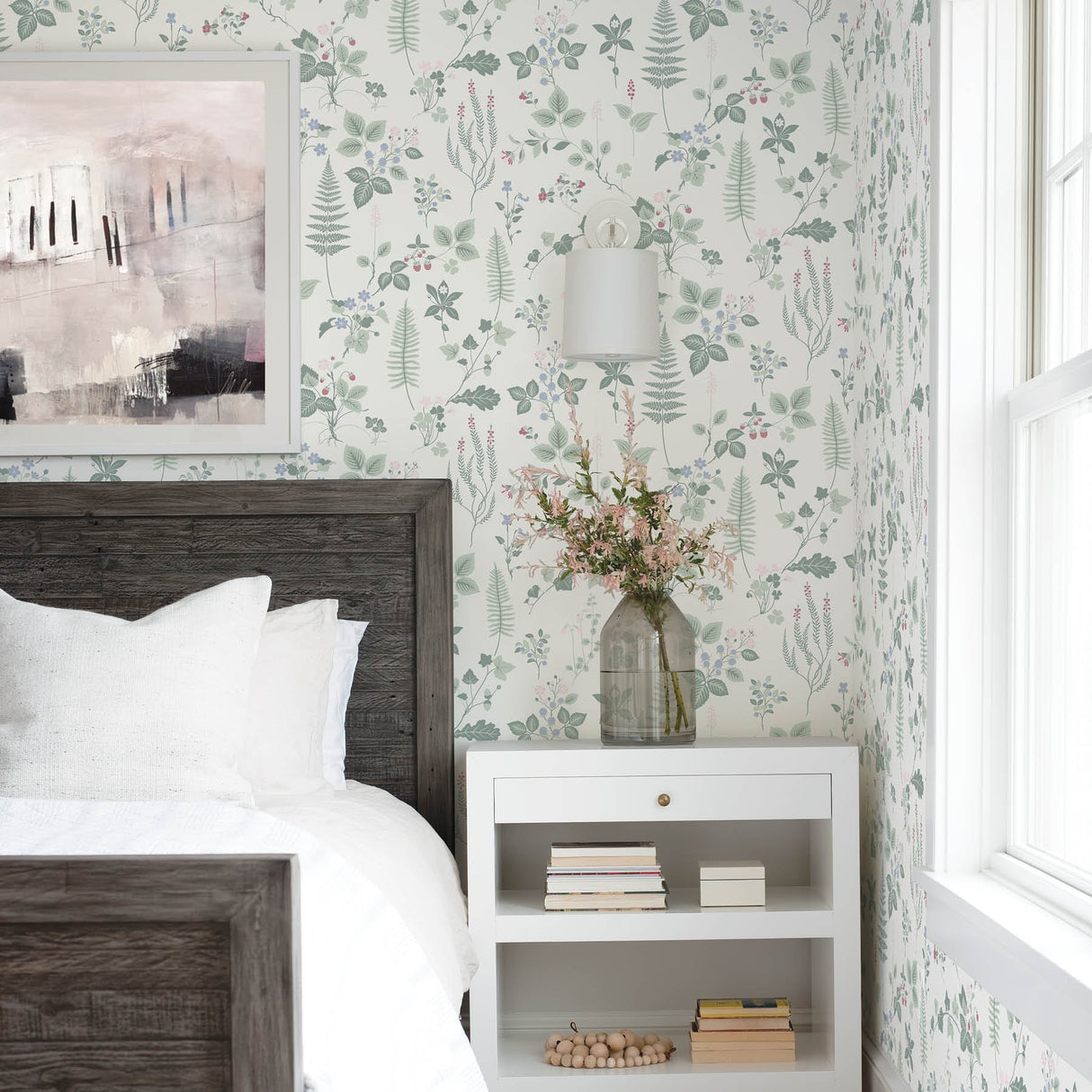 Sandudd SD5259-2 Stormare Light Green Botanical Wallpaper