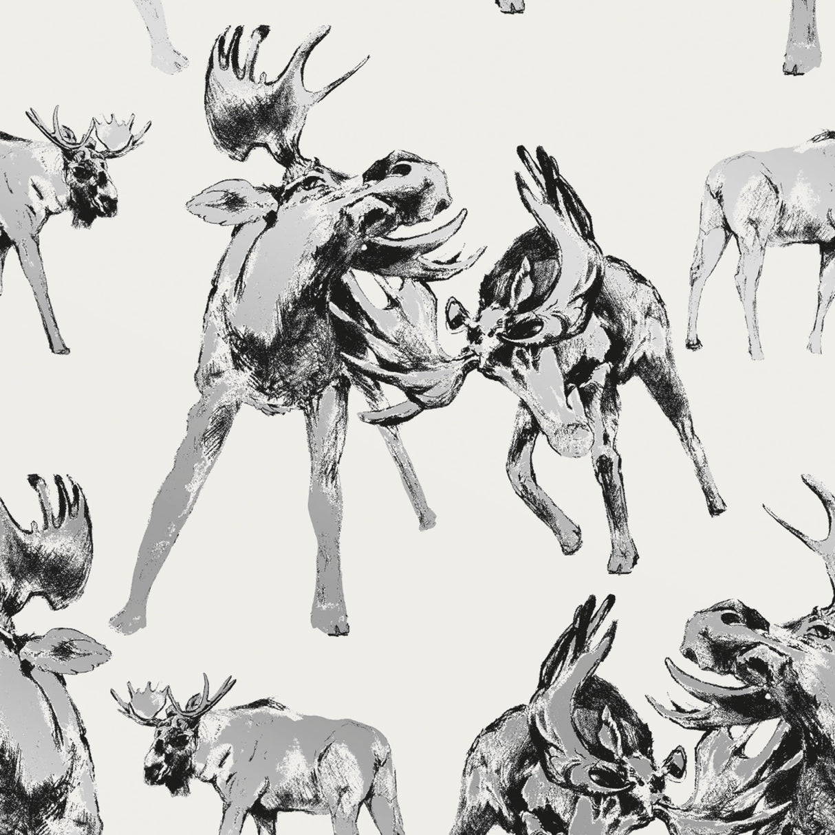 Sandudd SD5278-2 Roald Off-White Moose Wallpaper