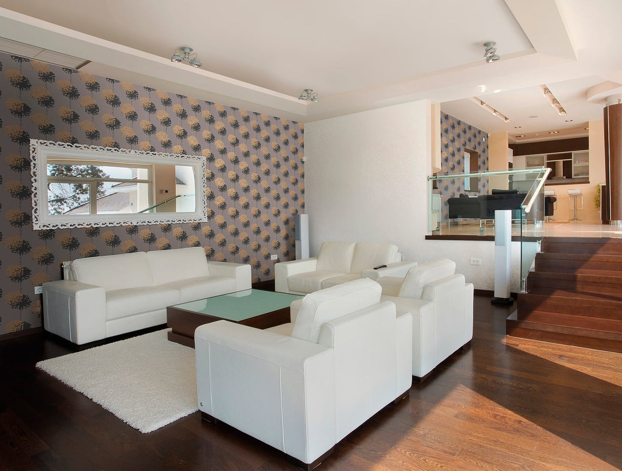 Sandudd SD5281-1 Hamsun Light Brown Dandelion Wallpaper