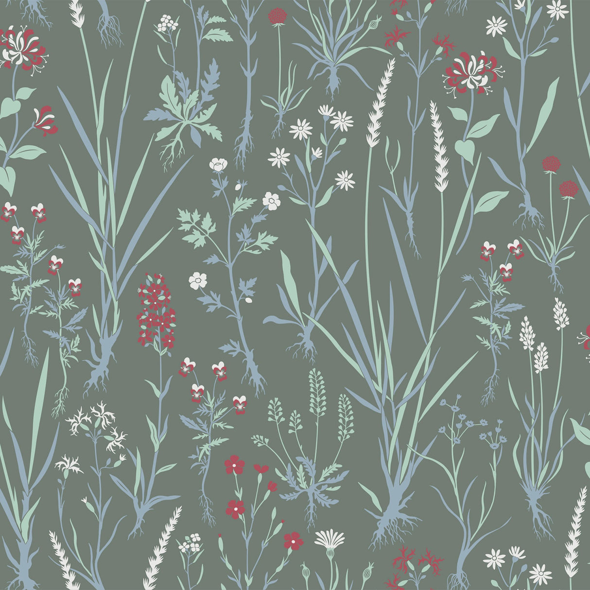 Sandudd SD5312-2 Harald Dark Green Botanical Wallpaper