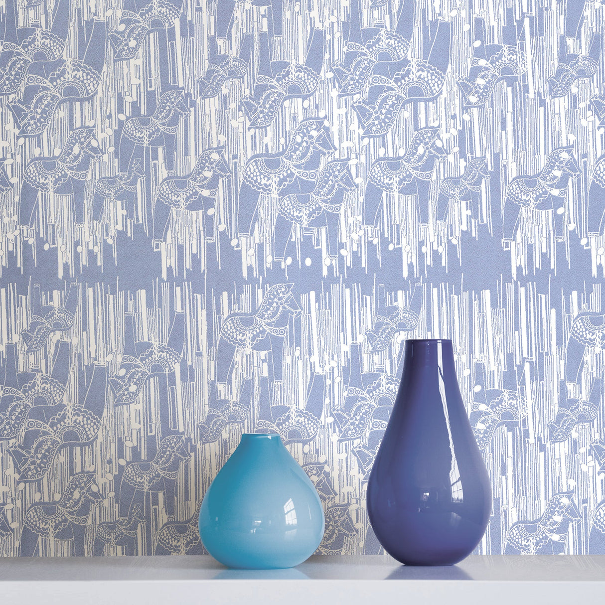Sandudd SD5425-2 Dala Blue Horse Wallpaper
