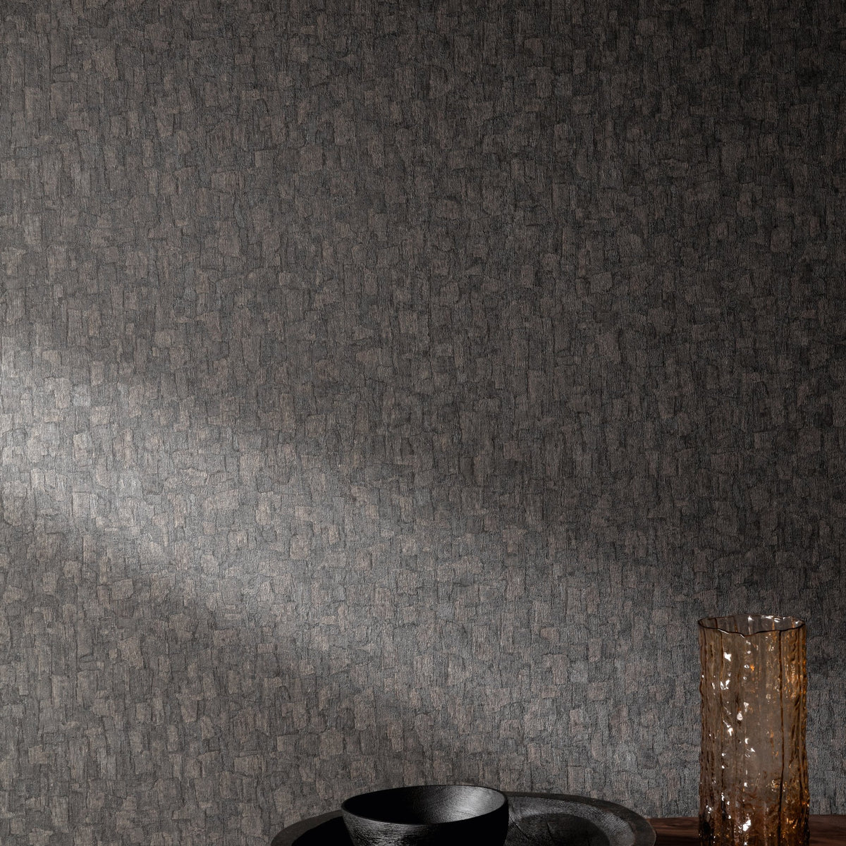 Galerie Surfaces Wood plain Black Wallpaper SF1007