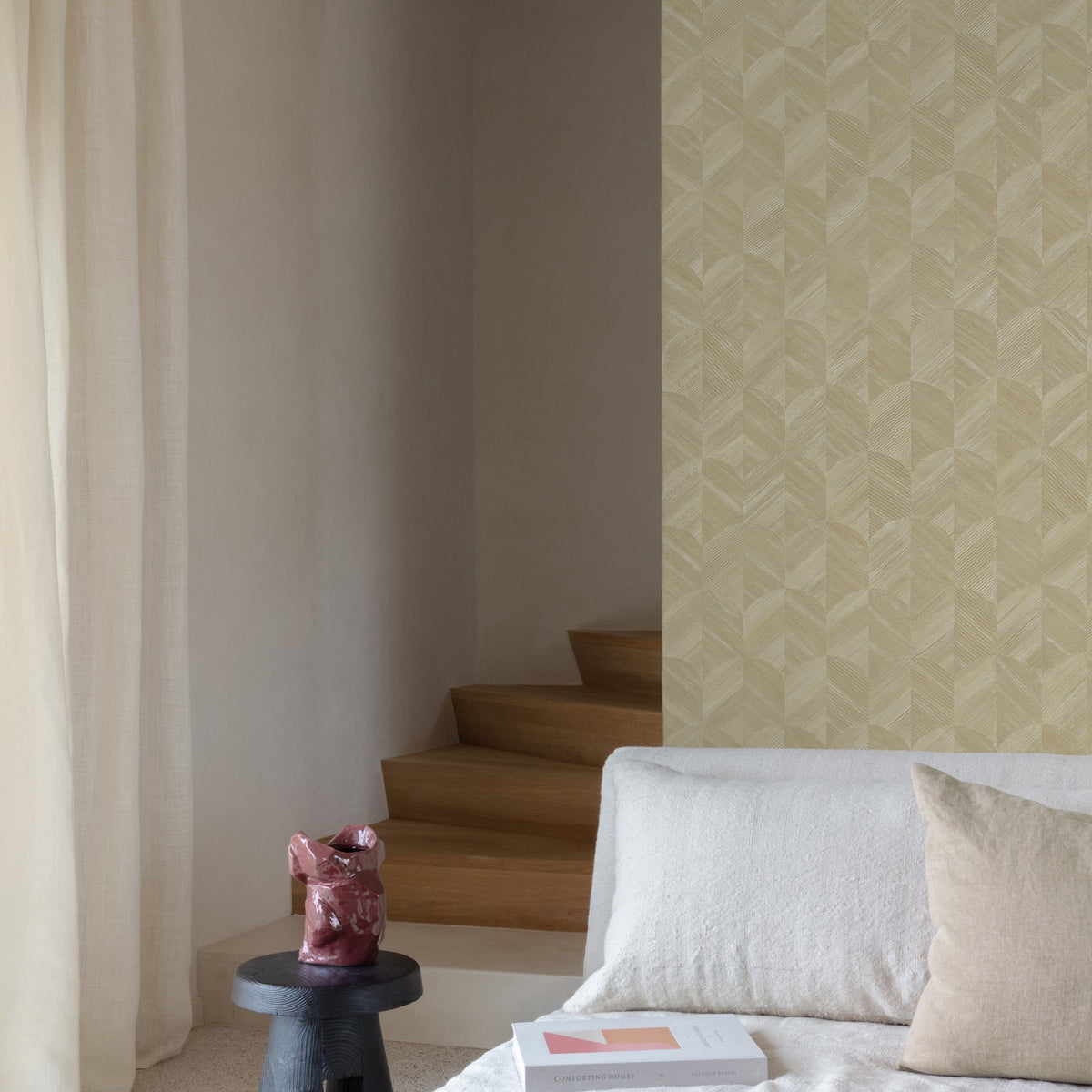 Galerie Surfaces Geometric All-over Orange Wallpaper SF3217