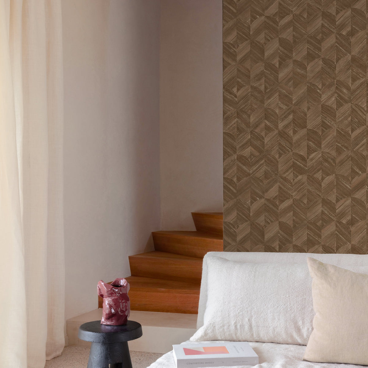Galerie Surfaces Geometric All-over Brown Wallpaper SF3239