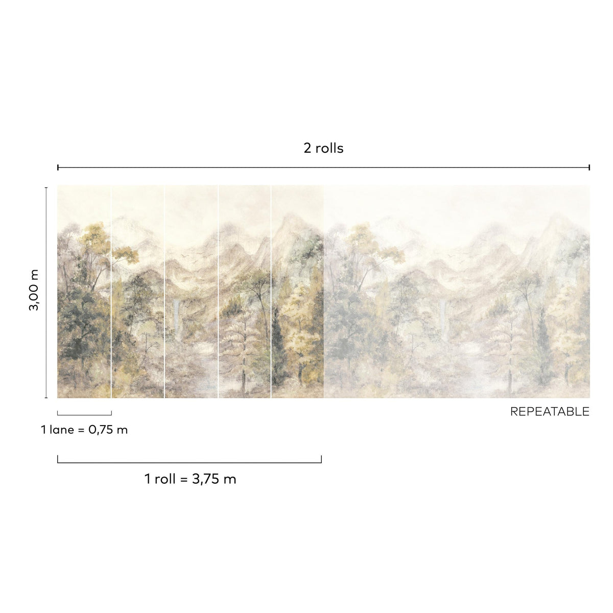 Galerie Surfaces Branched Leaves All-over Beige Mural SF6001