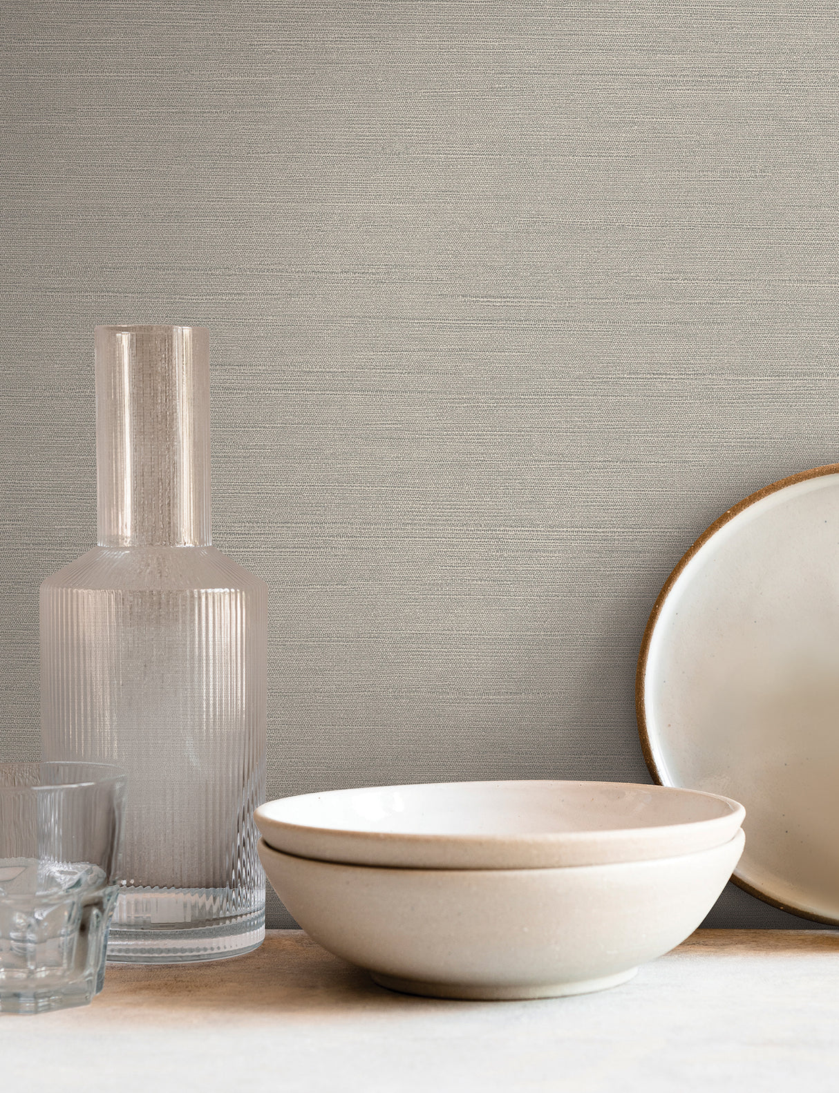 York SI18551 Shimmering Linen Grey Wallpaper