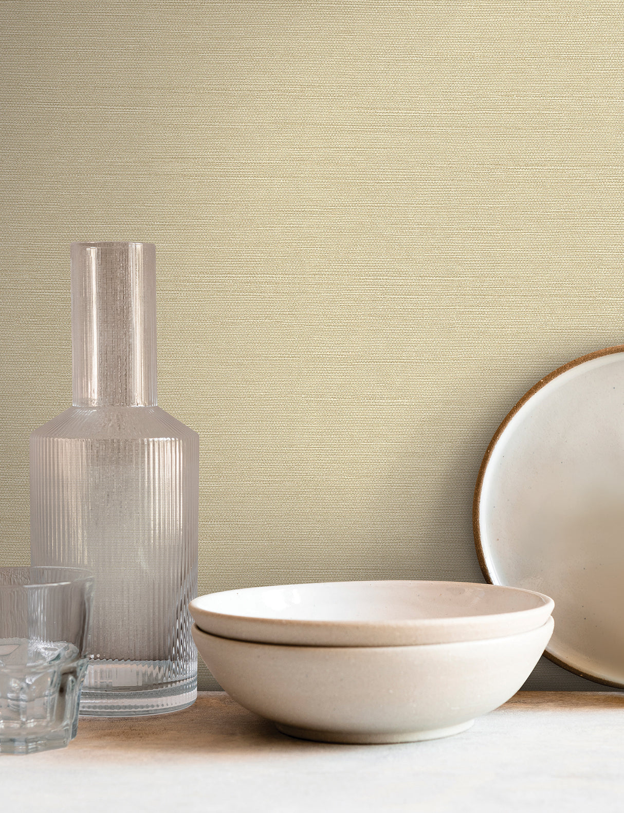 York SI24371 Shimmering Linen Cream Wallpaper