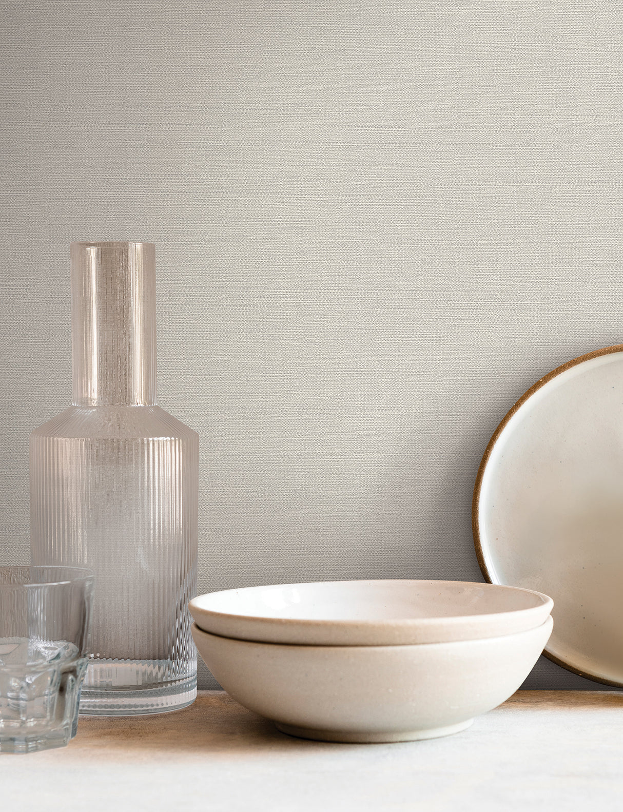 York SI24373 Shimmering Linen Ivory Wallpaper