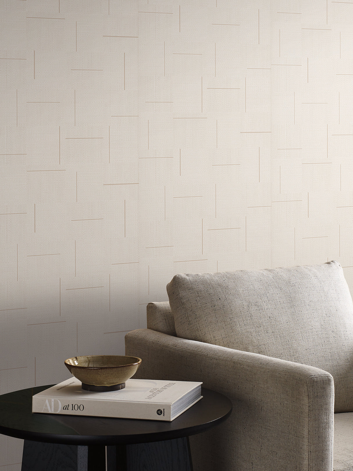 York SI24900 Geo Block Weave Linen Wallpaper