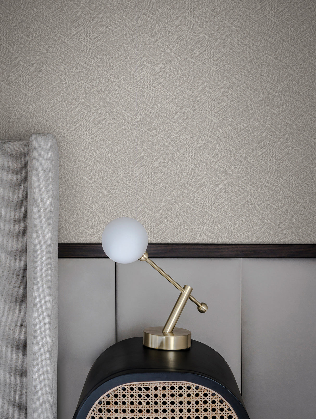 York SI25360 Raised Chevron Light Grey Wallpaper