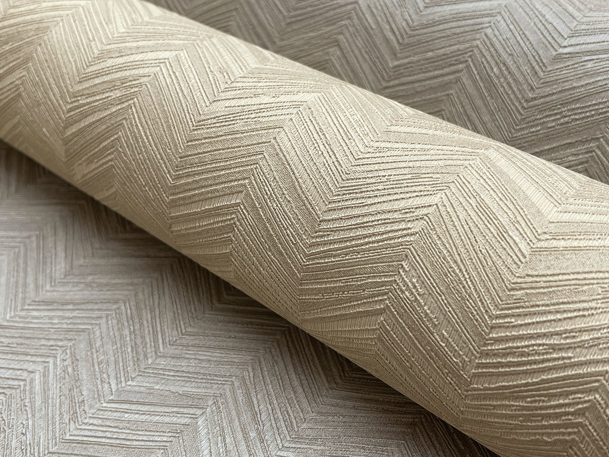 York SI25361 Raised Chevron Beige Wallpaper