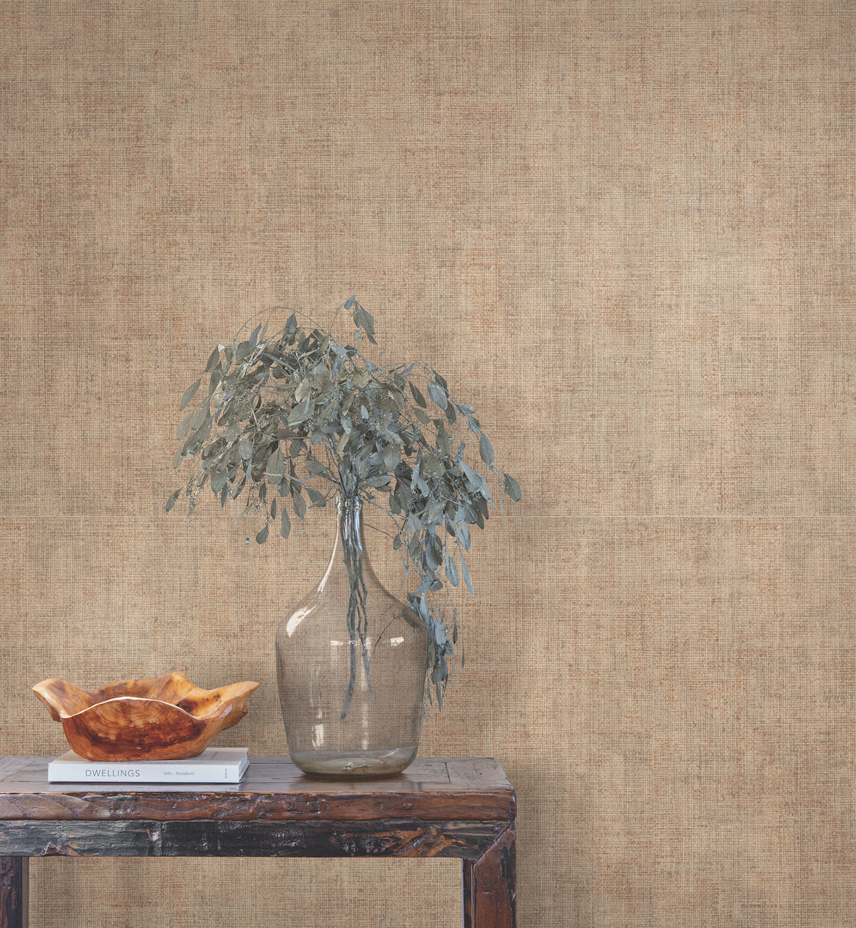 York SI7142 Alma Clay Faux Weave Wallpaper - Eade's Wallpaper