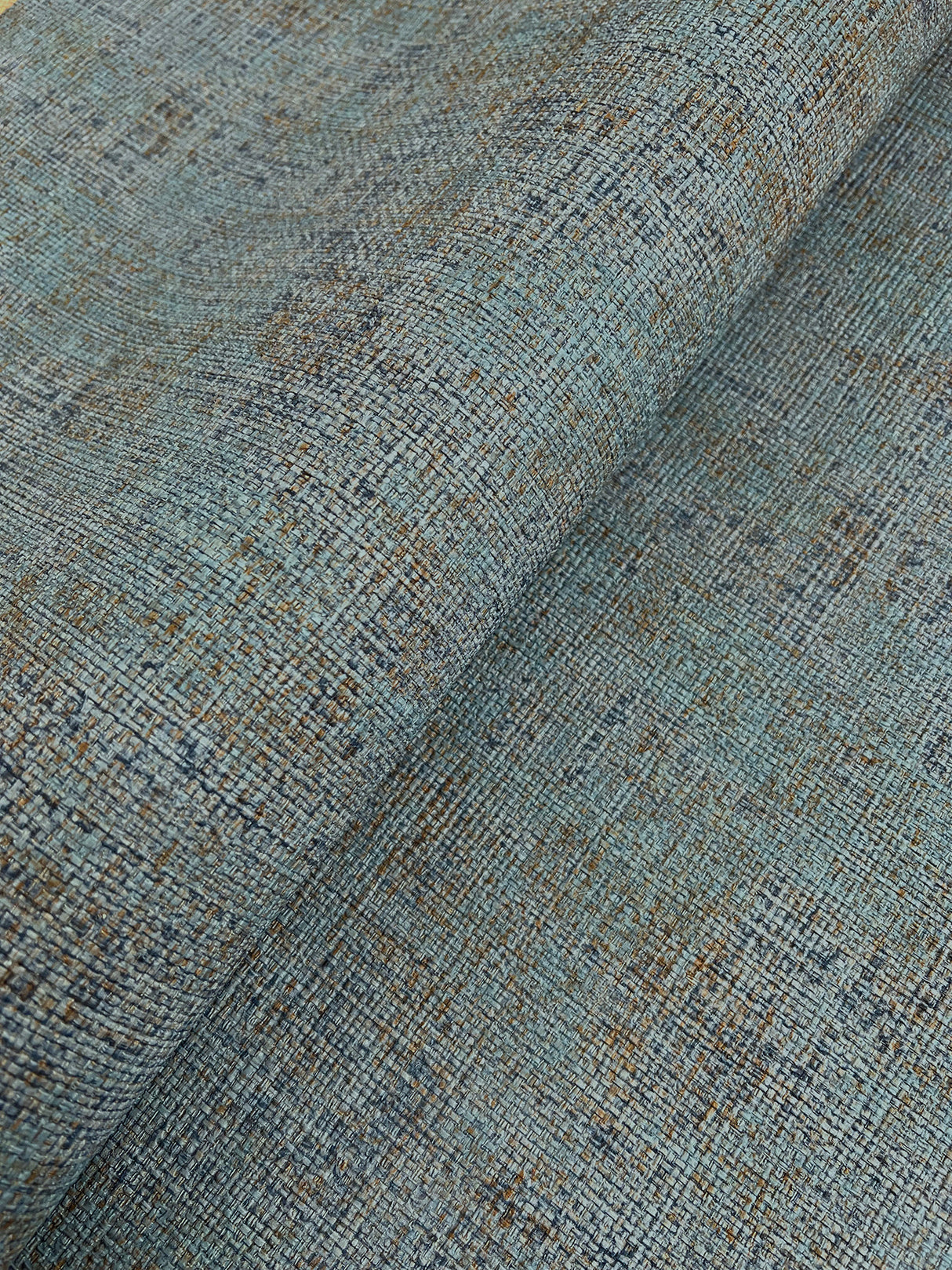 York SI7151 Alma Blue Faux Weave Wallpaper - Eade's Wallpaper