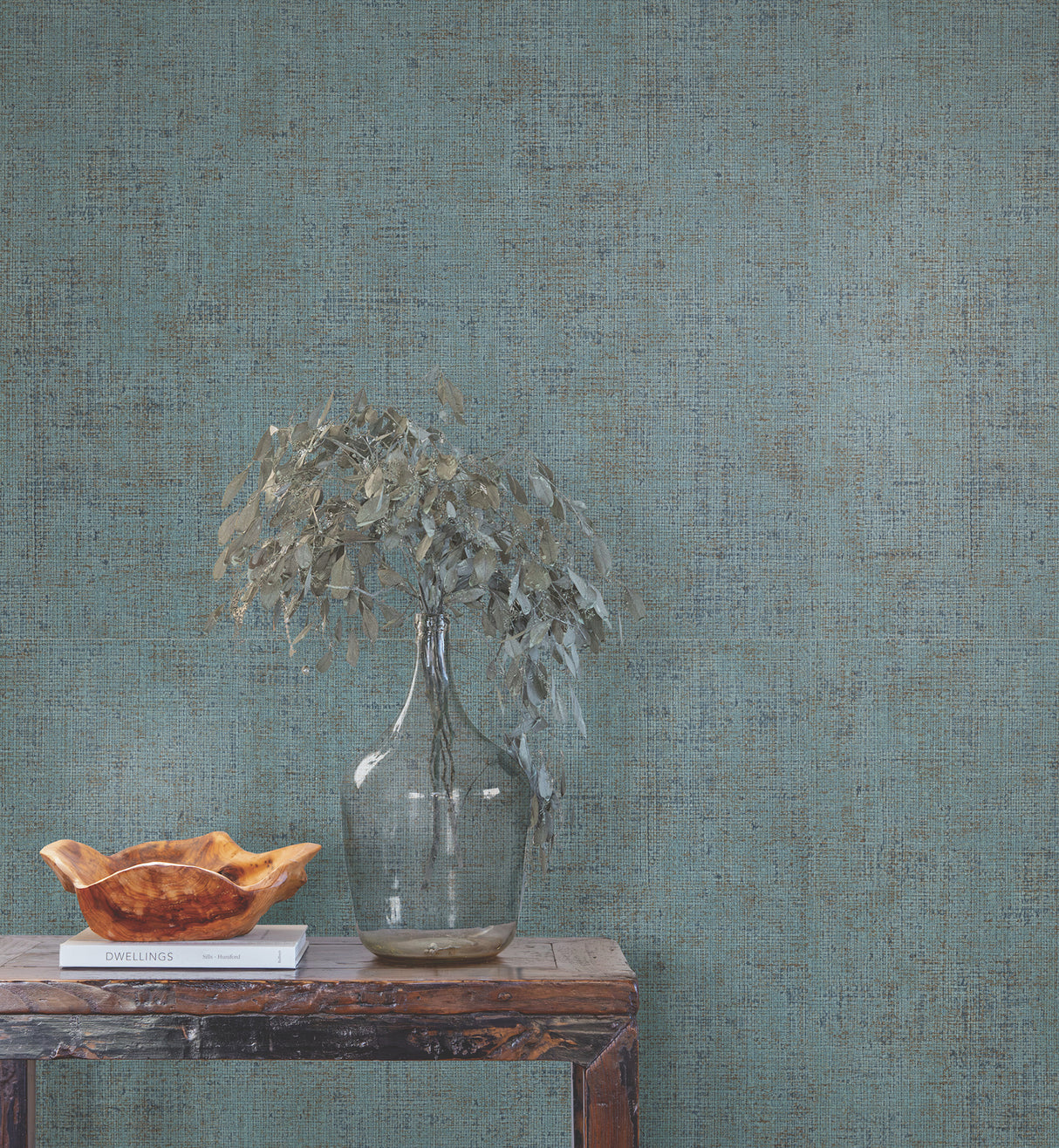 York SI7151 Alma Blue Faux Weave Wallpaper - Eade's Wallpaper