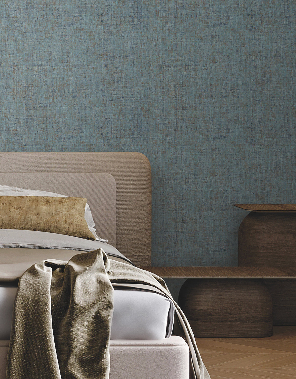 York SI7151 Alma Blue Faux Weave Wallpaper - Eade's Wallpaper