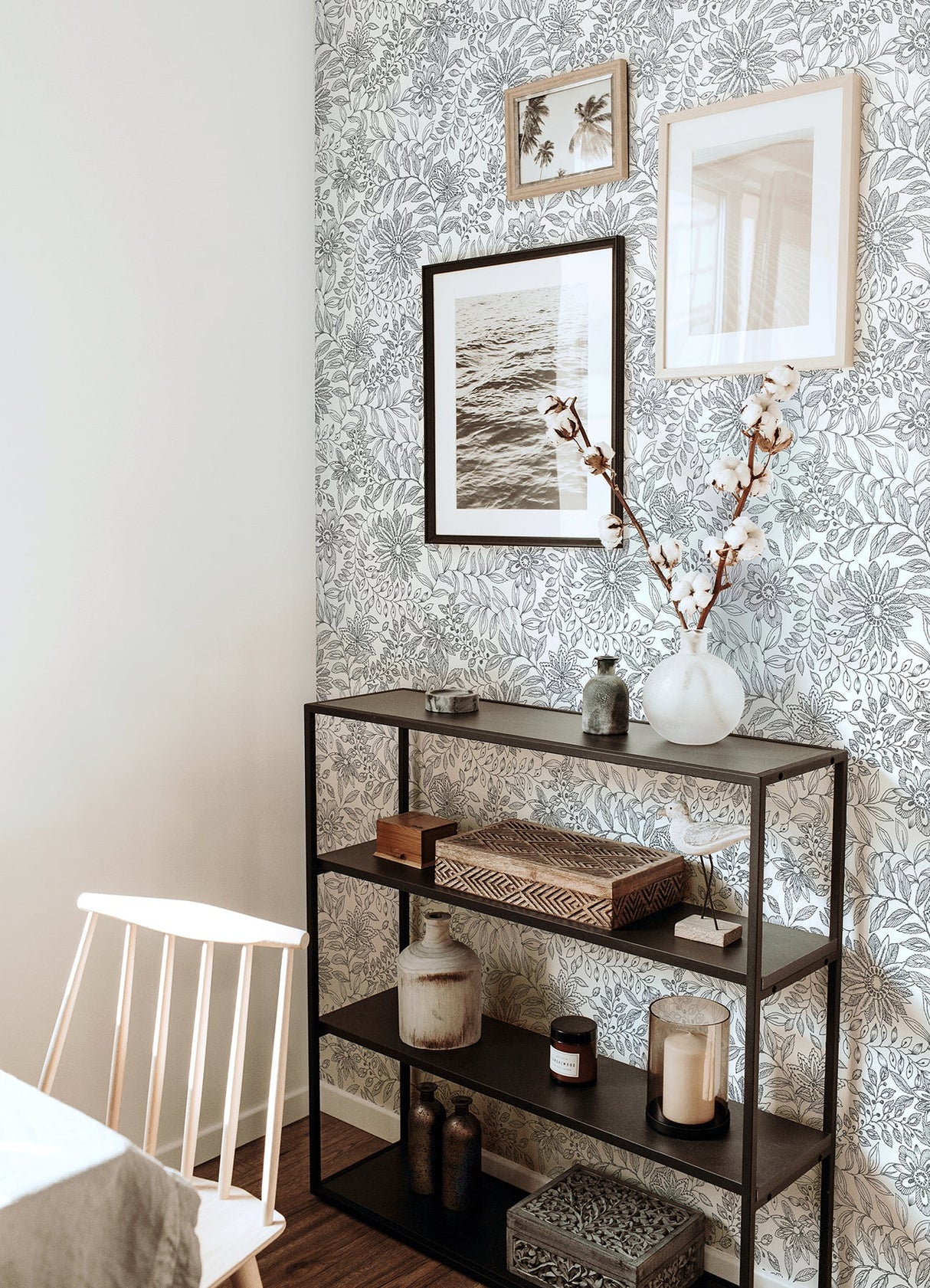 Scott Living SLS4297 Charcoal Zion Peel & Stick Wallpaper