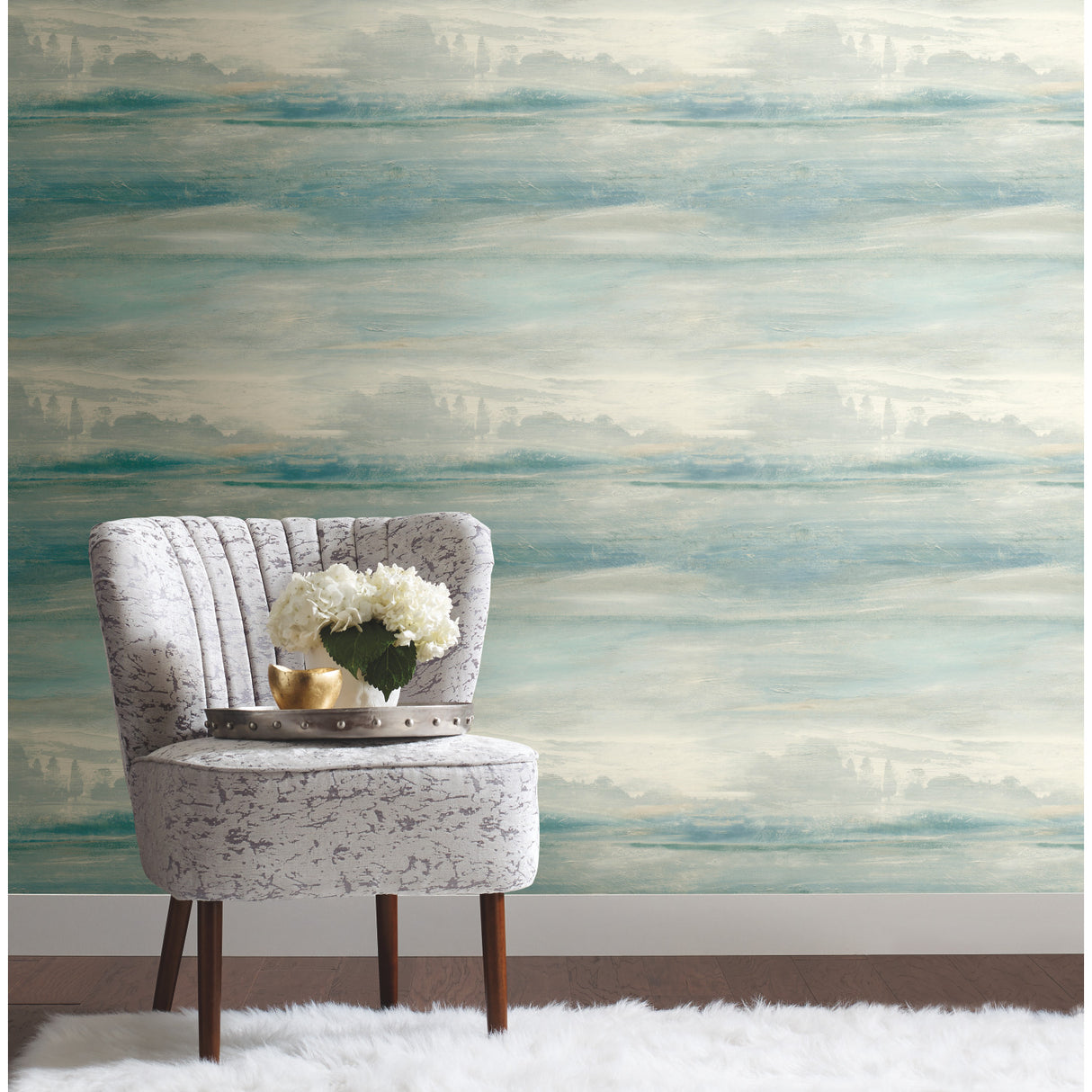 York SO2432 Soothing Mists Scenic Light Blue Wallpaper