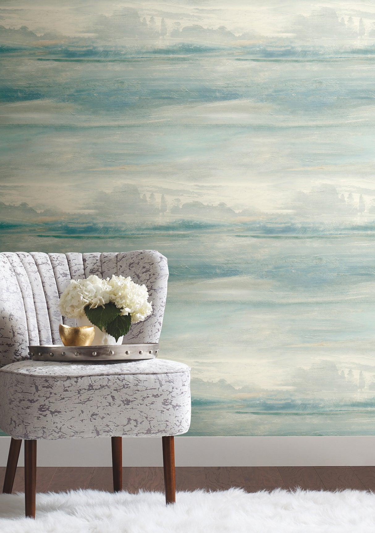 York SO2434 Soothing Mists Scenic Blue Wallpaper