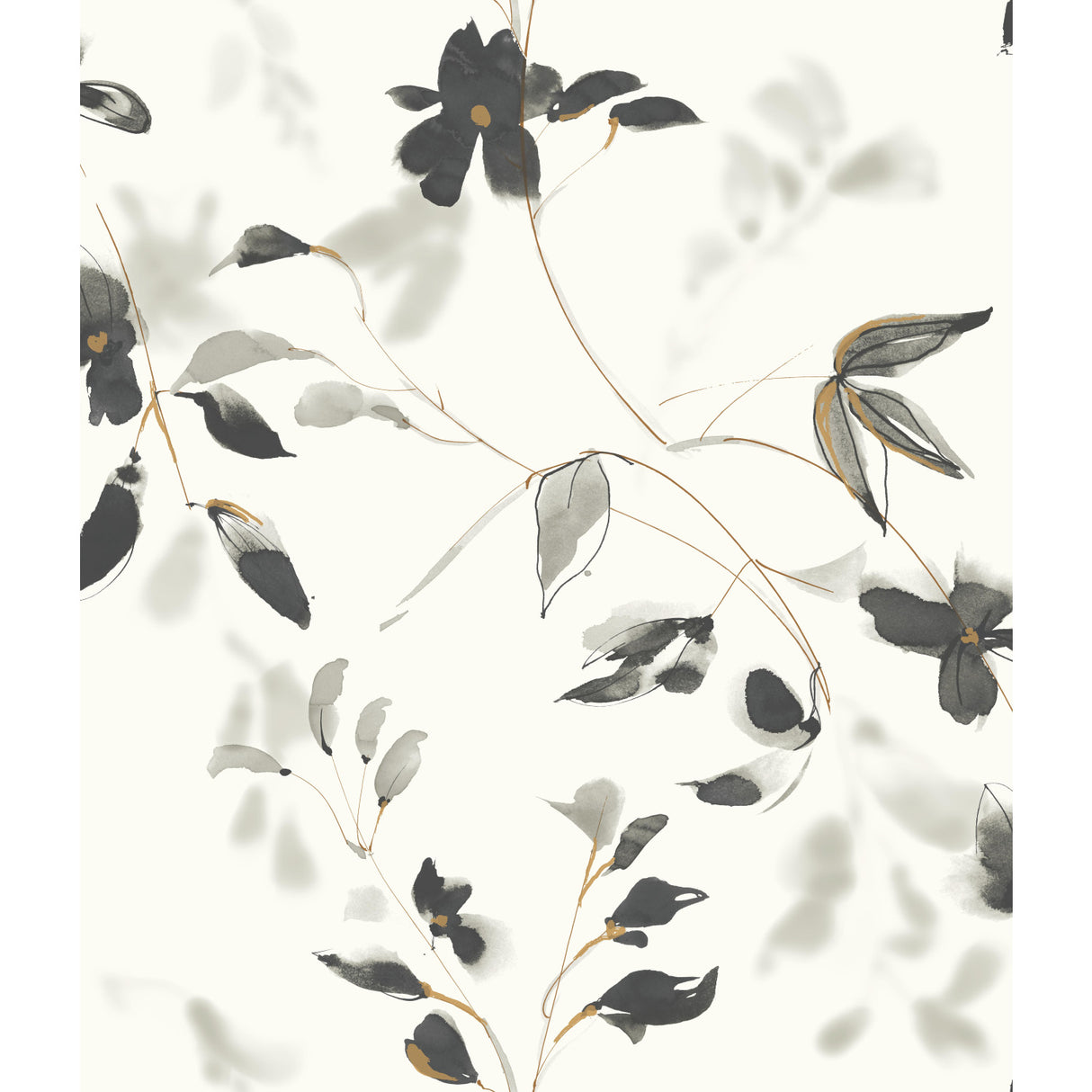 York SO2442 Linden Flower Black Wallpaper