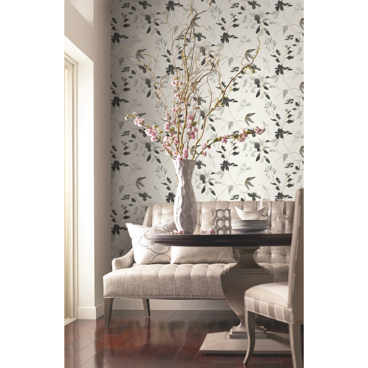 York SO2442 Linden Flower Black Wallpaper