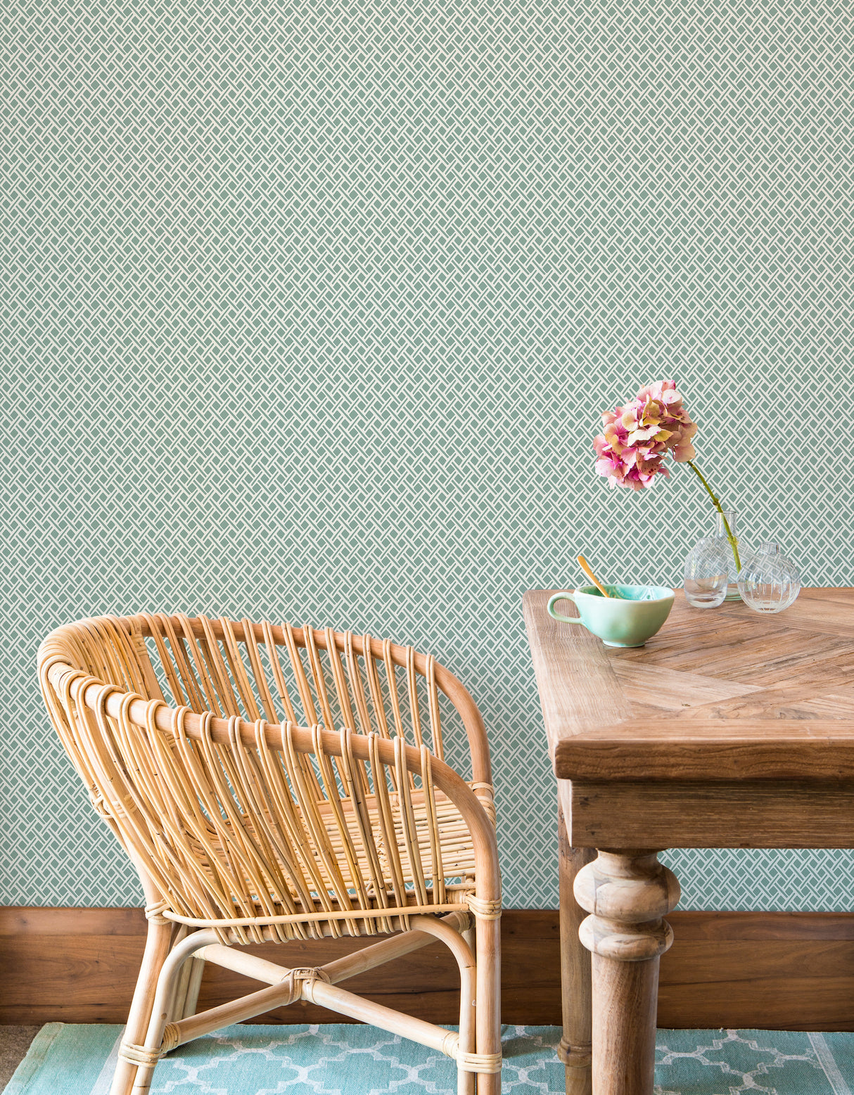 York SP1532 Green Wicker Weave Wallpaper