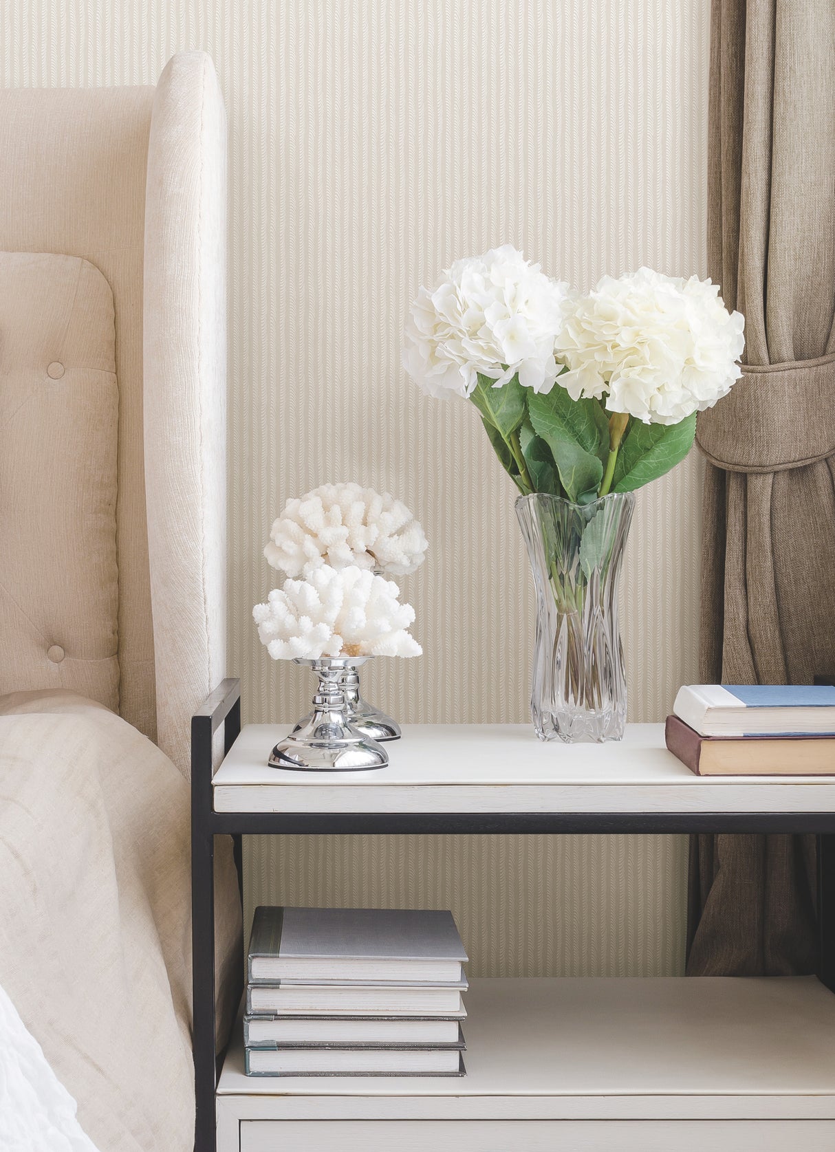 York SR1508 Shodo Stripe Cream Wallpaper