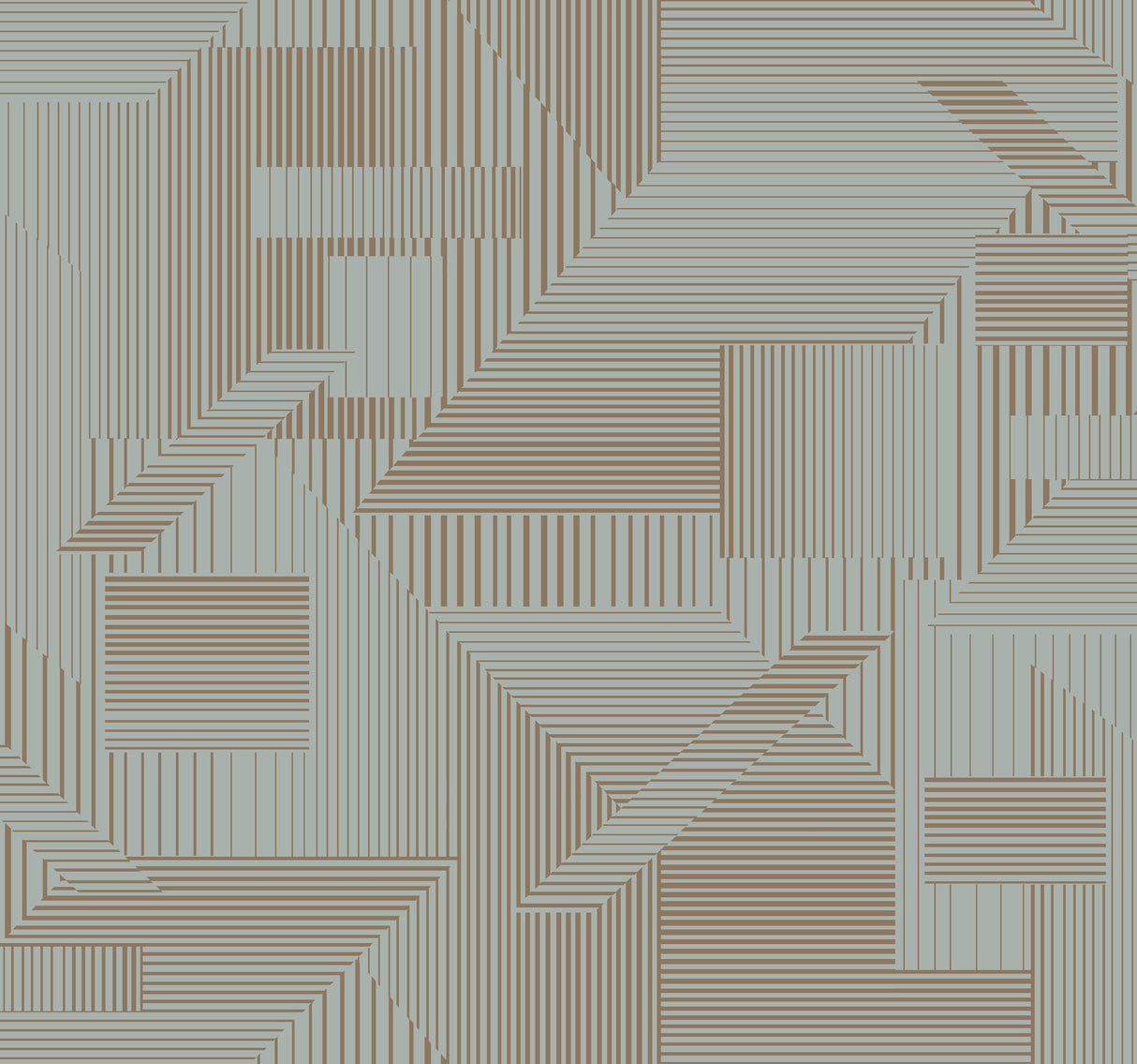 York SR1535 Blue & Gold All Lined Up Wallpaper