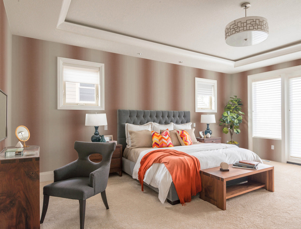 York SR1567 Orange Boho Stripe Wallpaper