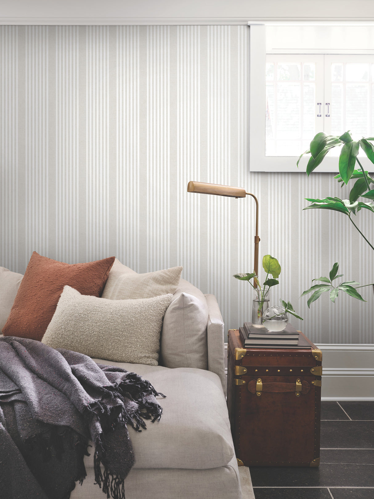 Magnolia Home SR1581MH French Soft Linen Stripe Wallpaper