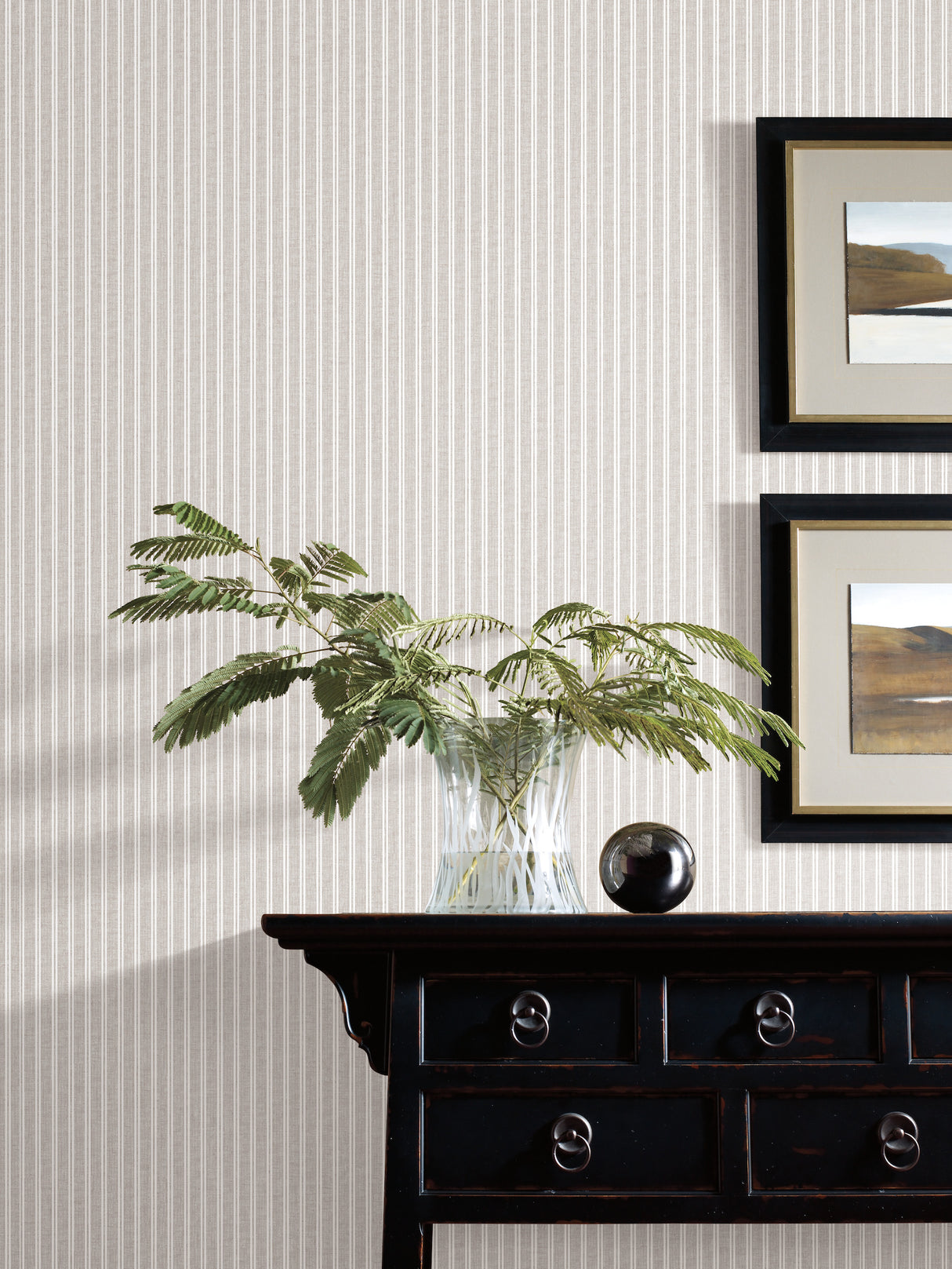 York SR1591 New Ticking Stripe Grey Wallpaper