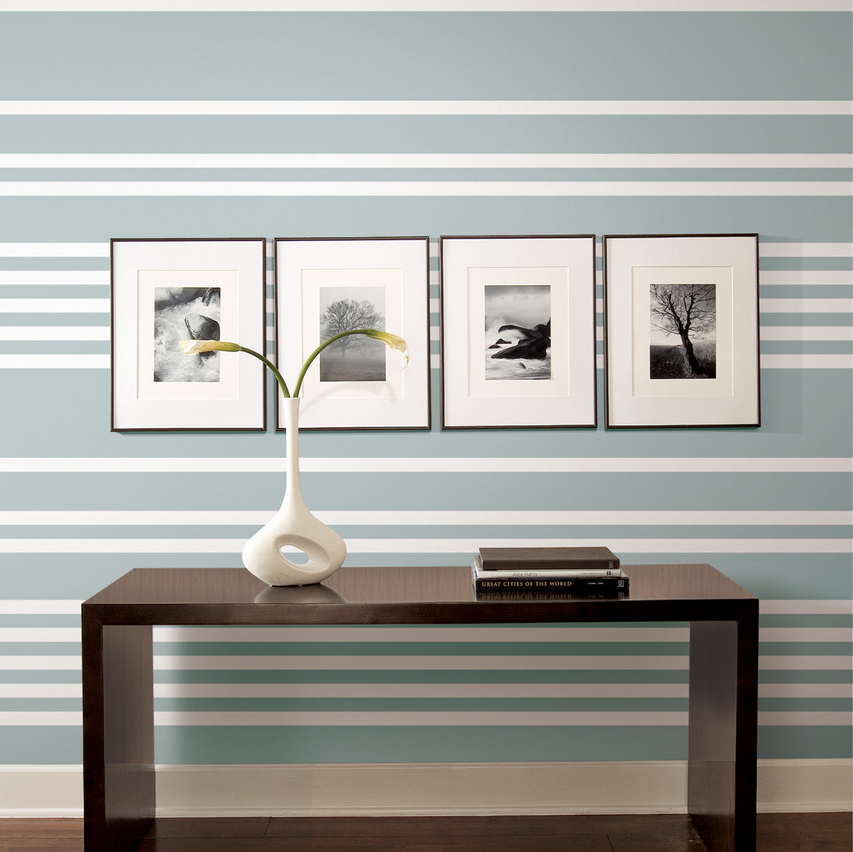 York SR1616 Blue Scholarship Stripe Wallpaper