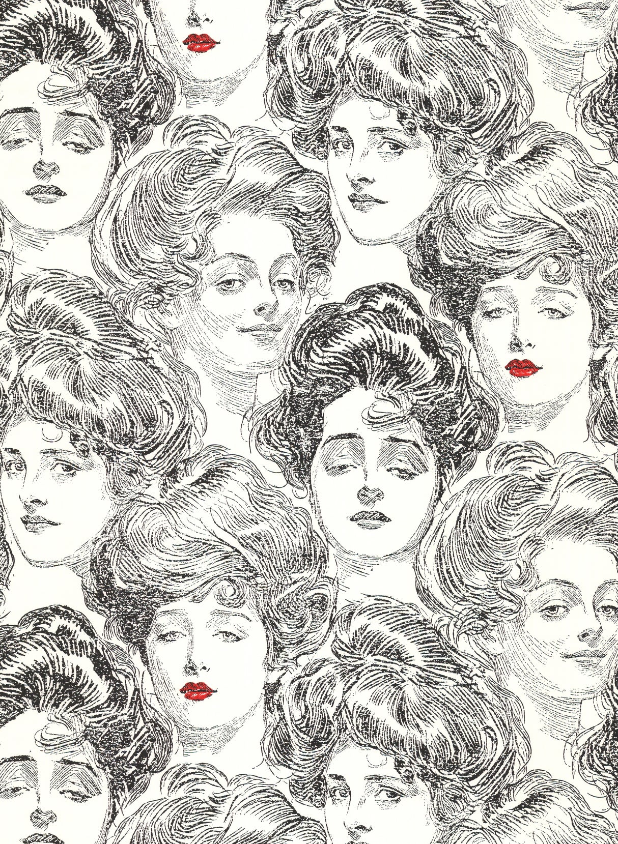 York SS2419 Pucker Up Buttercup Black & White Wallpaper