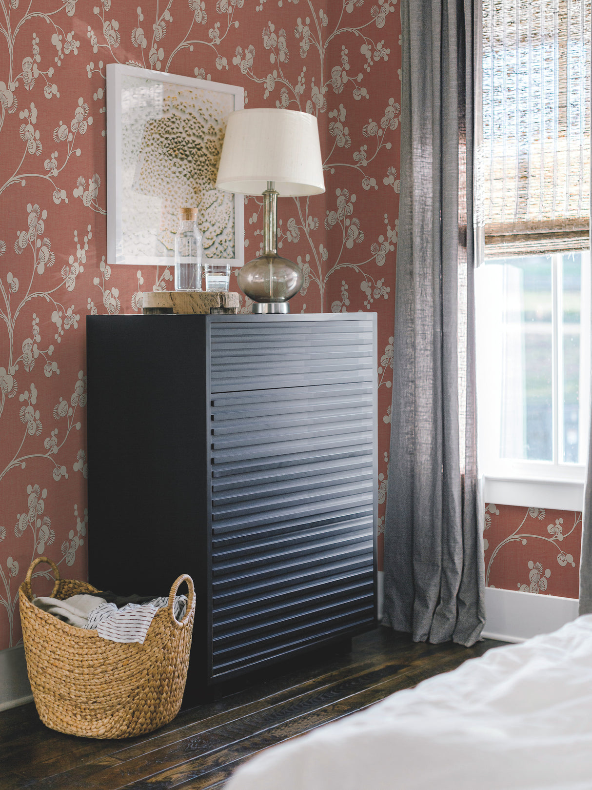 York SS2500 Dahlia Trail Burnt Orange Wallpaper