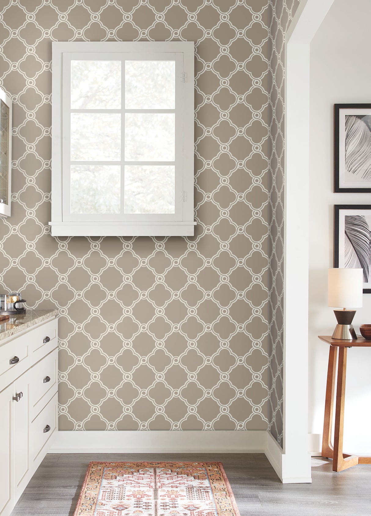 York SS2508 Open Trellis Taupe Wallpaper