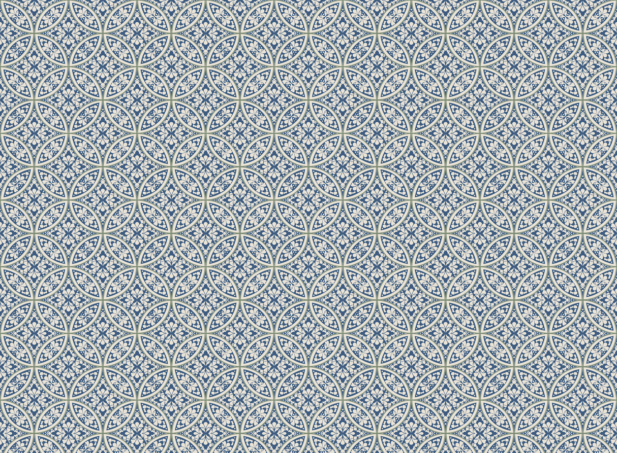 York SS2516 Lacey Circle Geo Navy Wallpaper