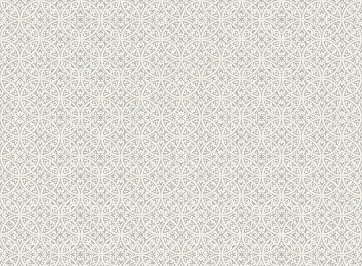 York SS2517 Lacey Circle Geo Grey Wallpaper