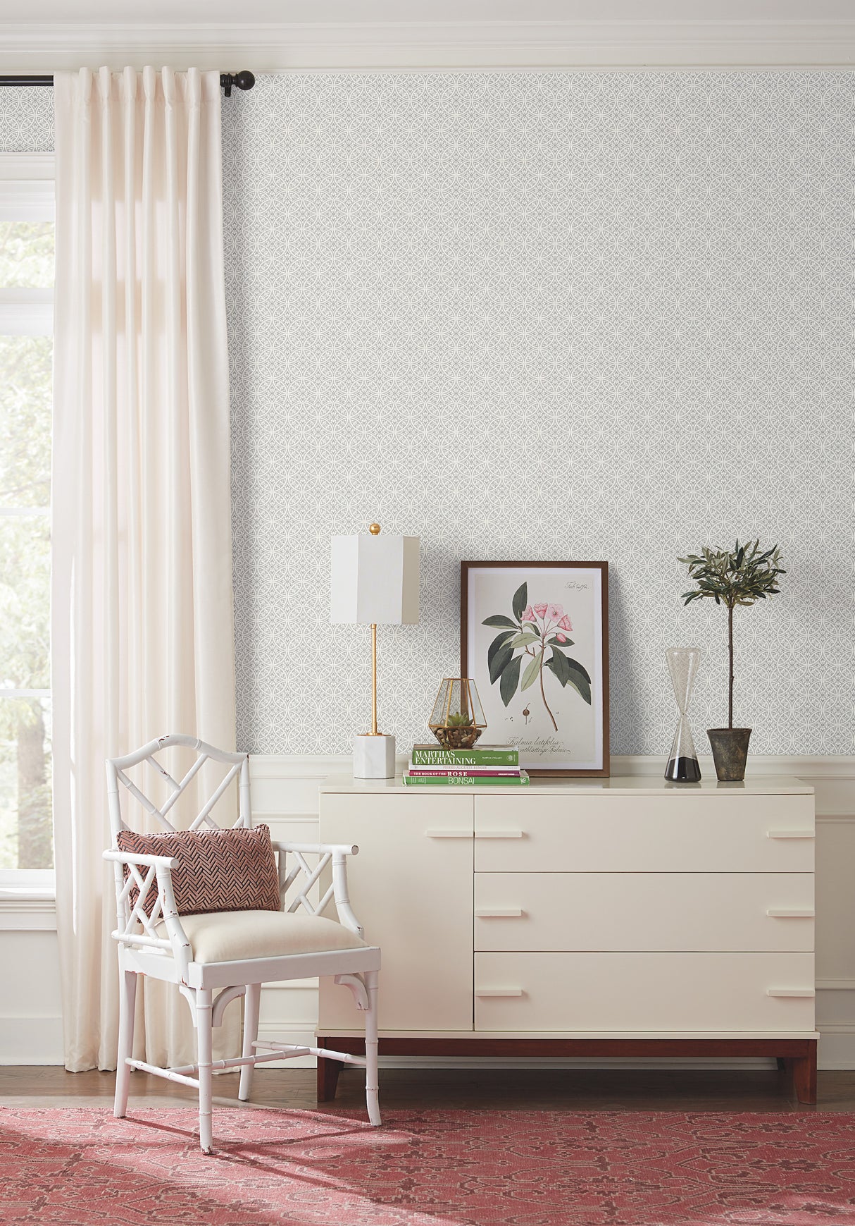 York SS2517 Lacey Circle Geo Grey Wallpaper