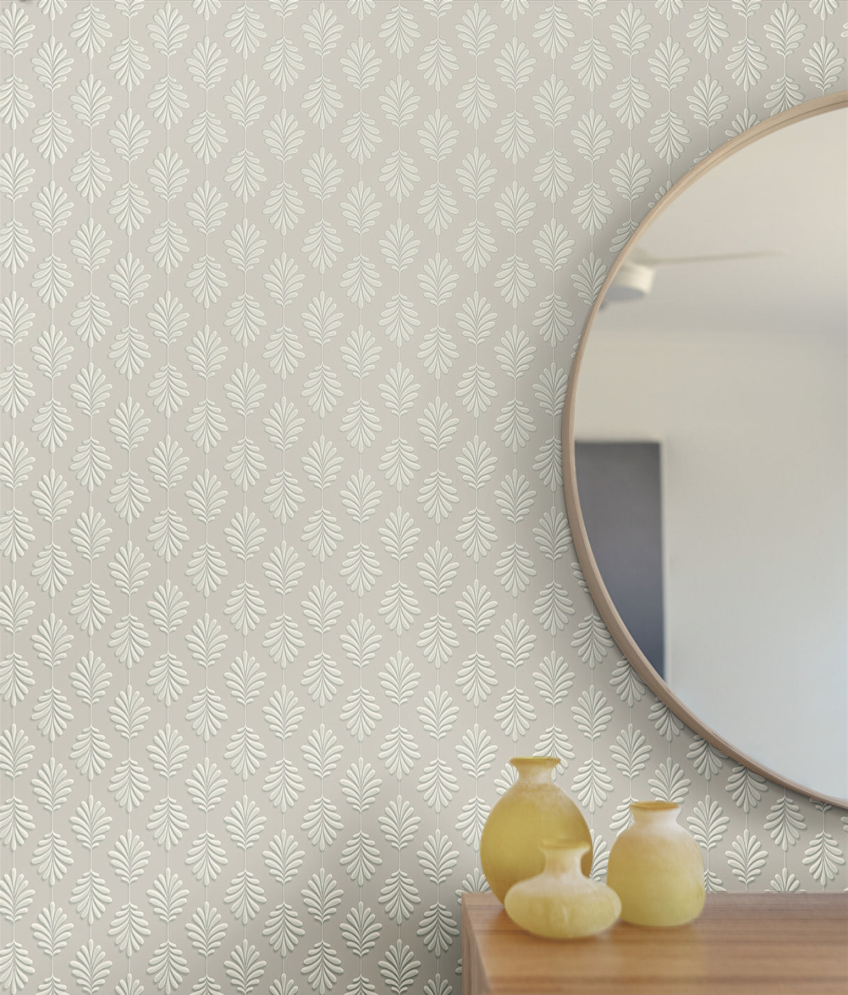 York SS2550 Leaflet White Wallpaper