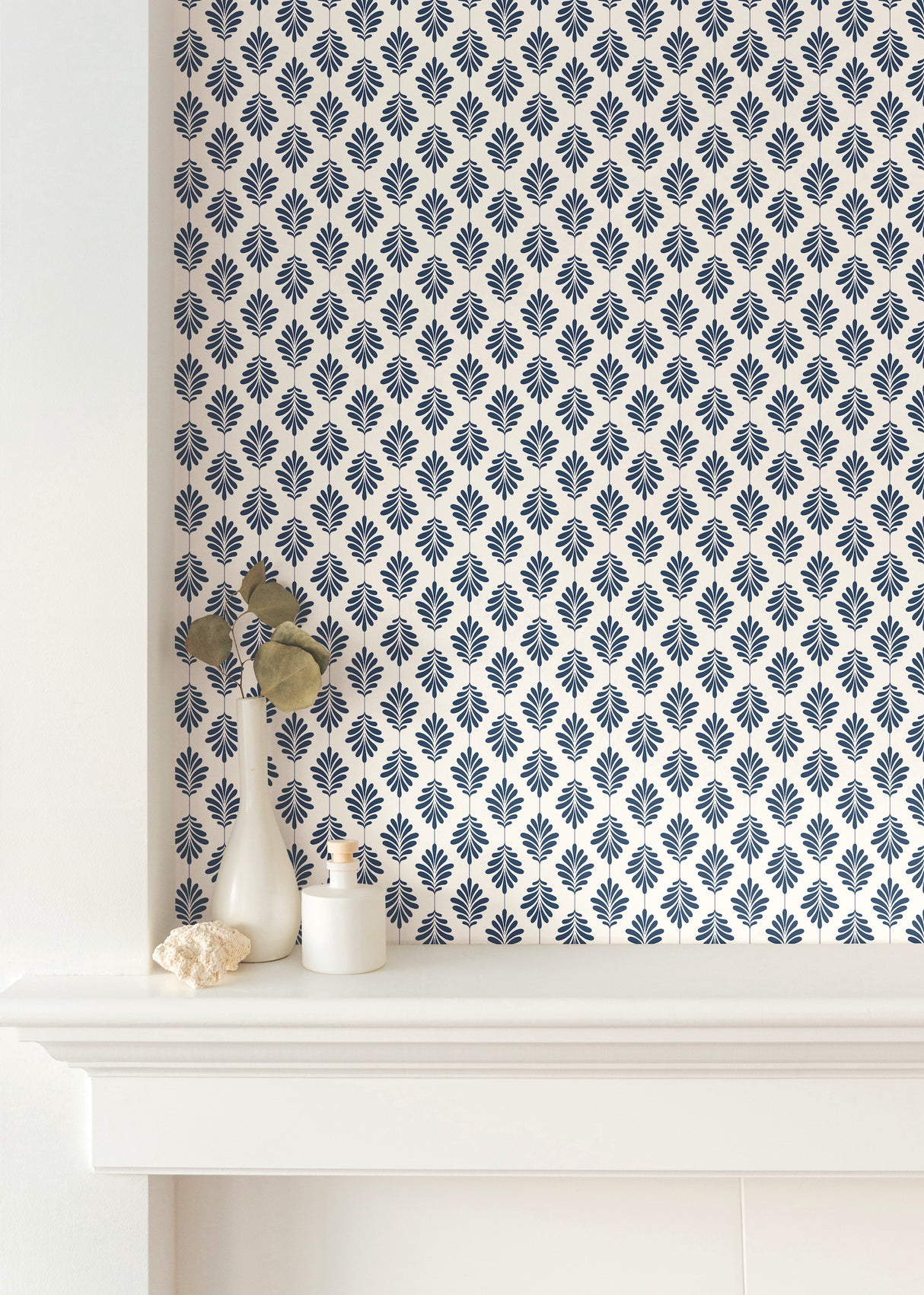 York SS2554 Leaflet Navy Wallpaper