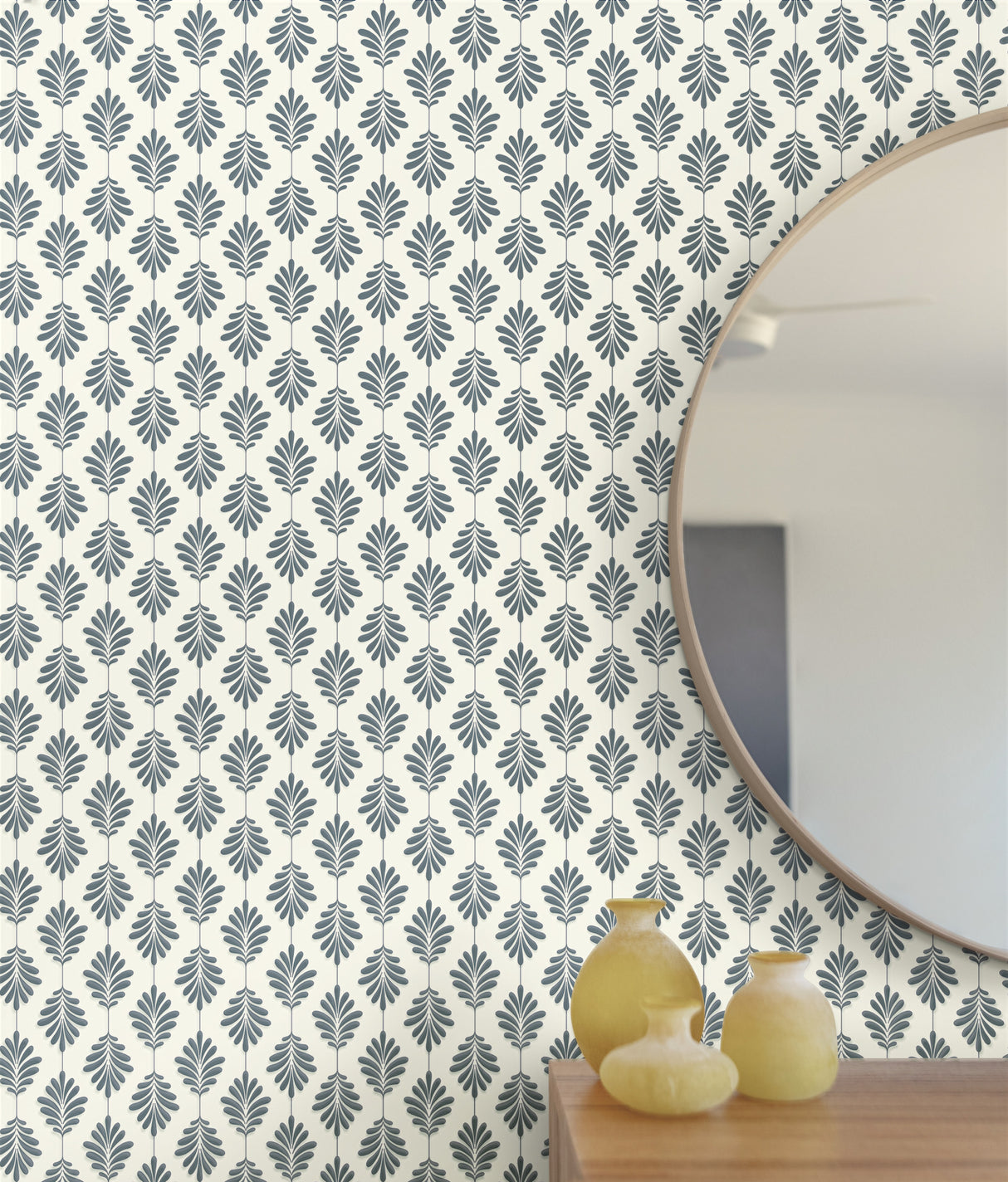 York SS2554 Leaflet Navy Wallpaper