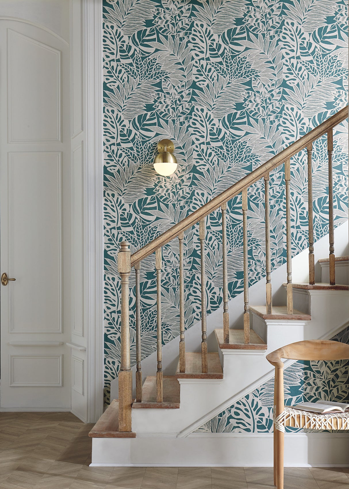 York SS2572 Jungle Leaves Teal Wallpaper