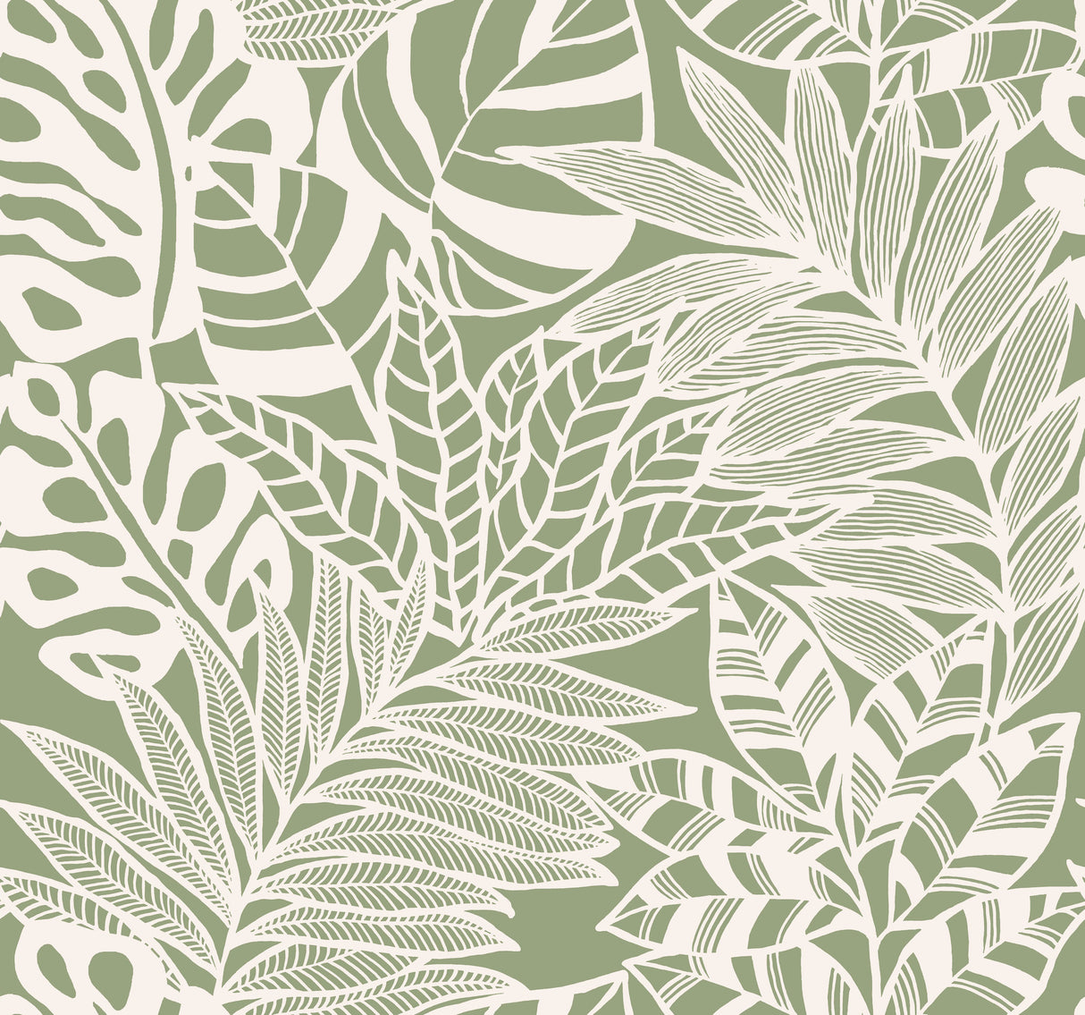York SS2577 Jungle Leaves Green Wallpaper