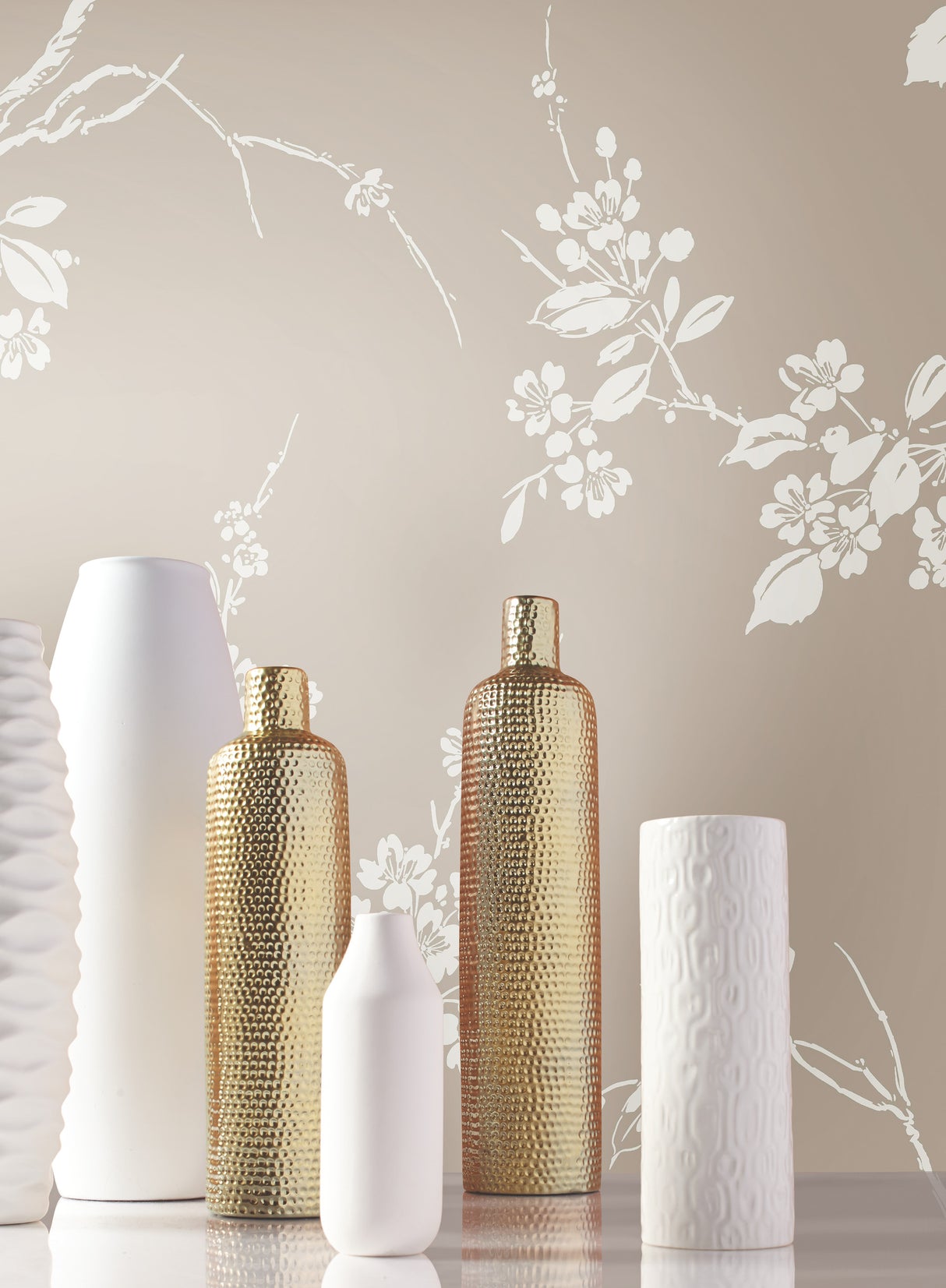 York SS2591 Imperial Blossoms Branch Taupe Wallpaper