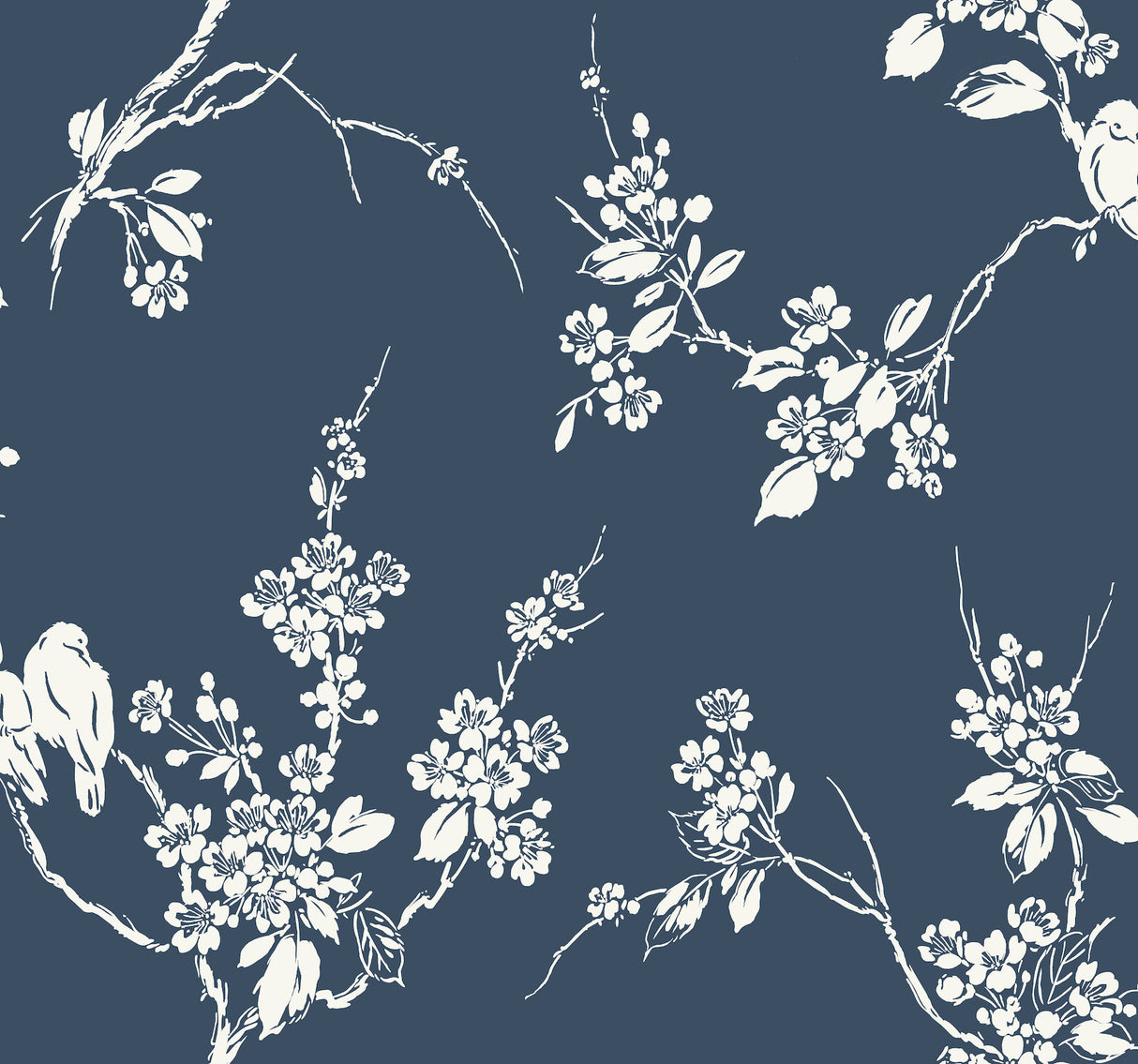 York SS2592 Imperial Blossoms Branch Navy Wallpaper