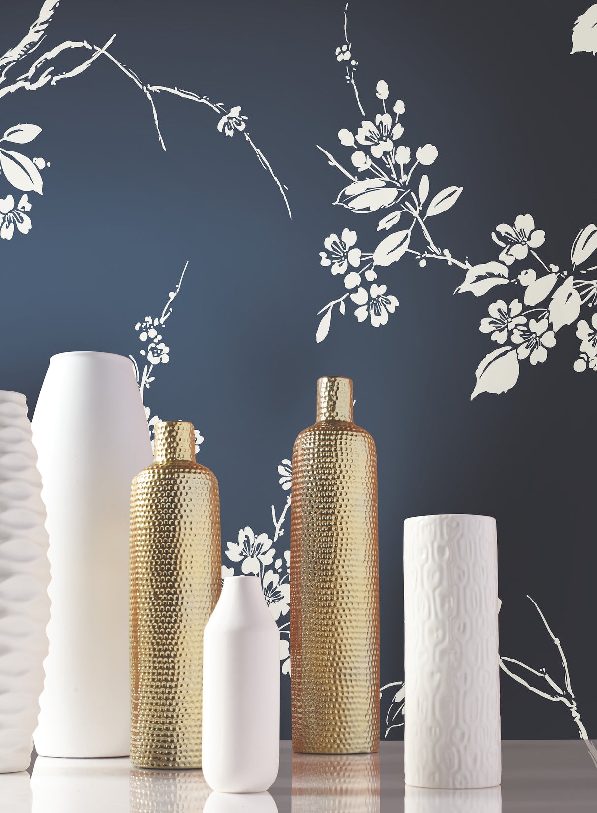 York SS2592 Imperial Blossoms Branch Navy Wallpaper