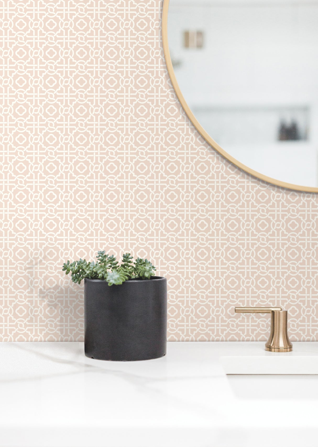 York SS2600 Pergola Lattice Light Pink Wallpaper