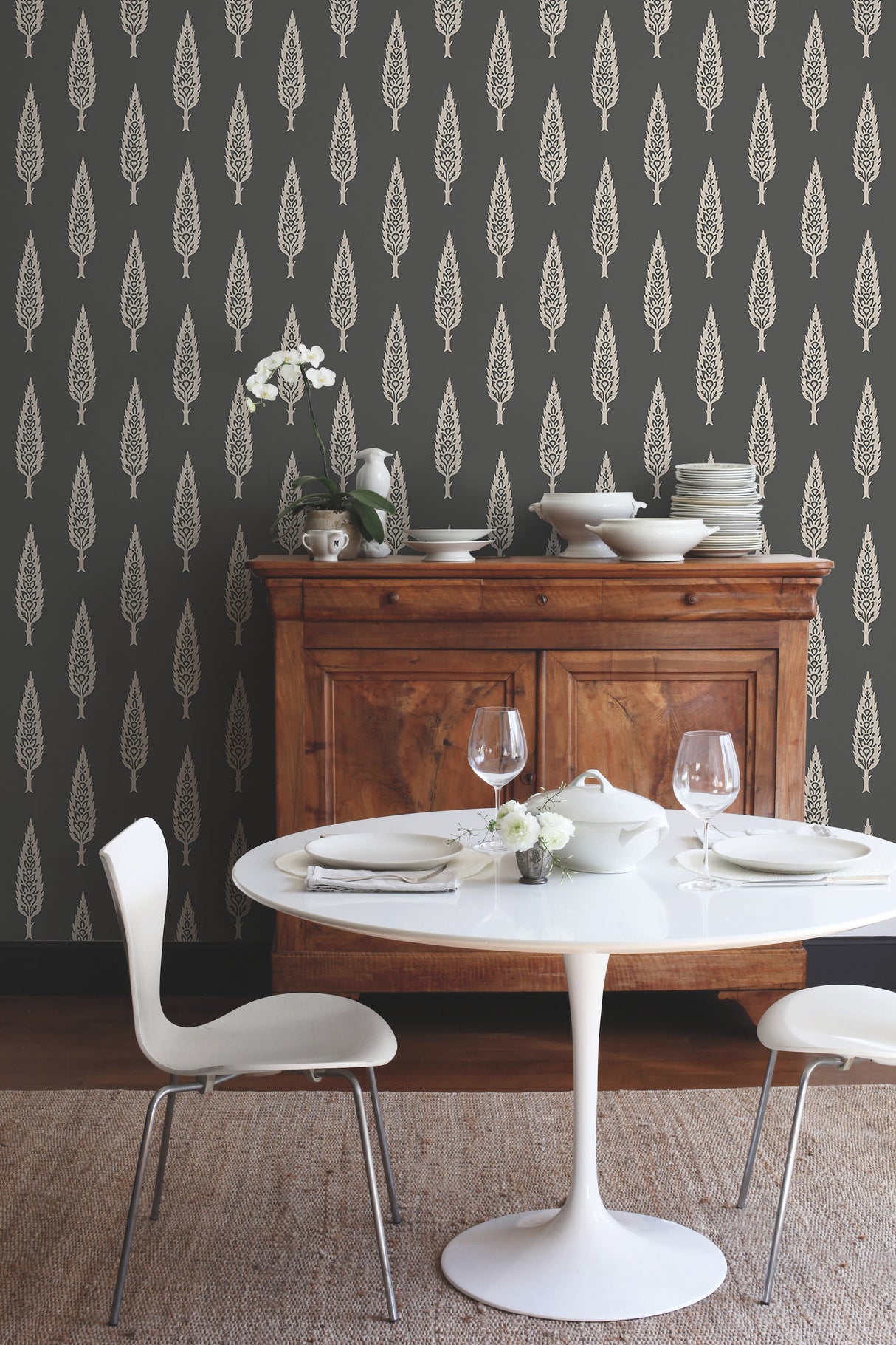 York SS2607 Juniper Tree Black & Taupe Wallpaper