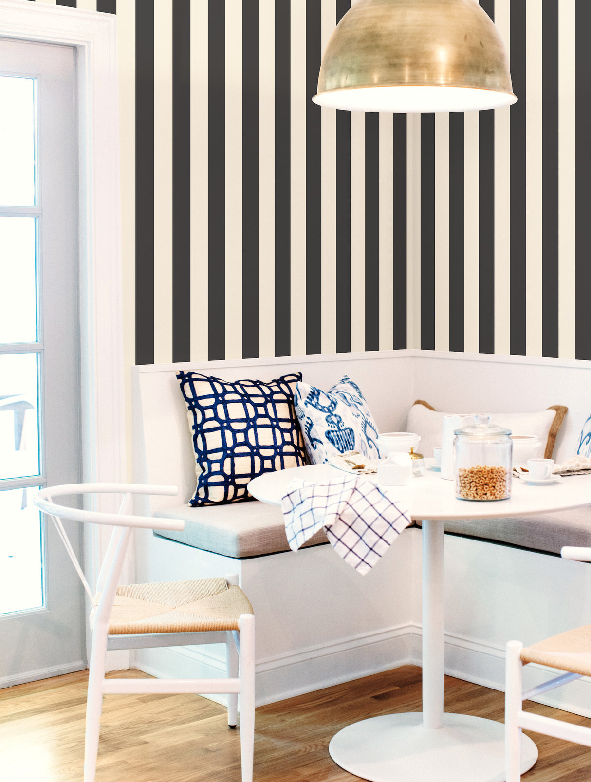 York ST5691 3-in Stripe Black & White Wallpaper