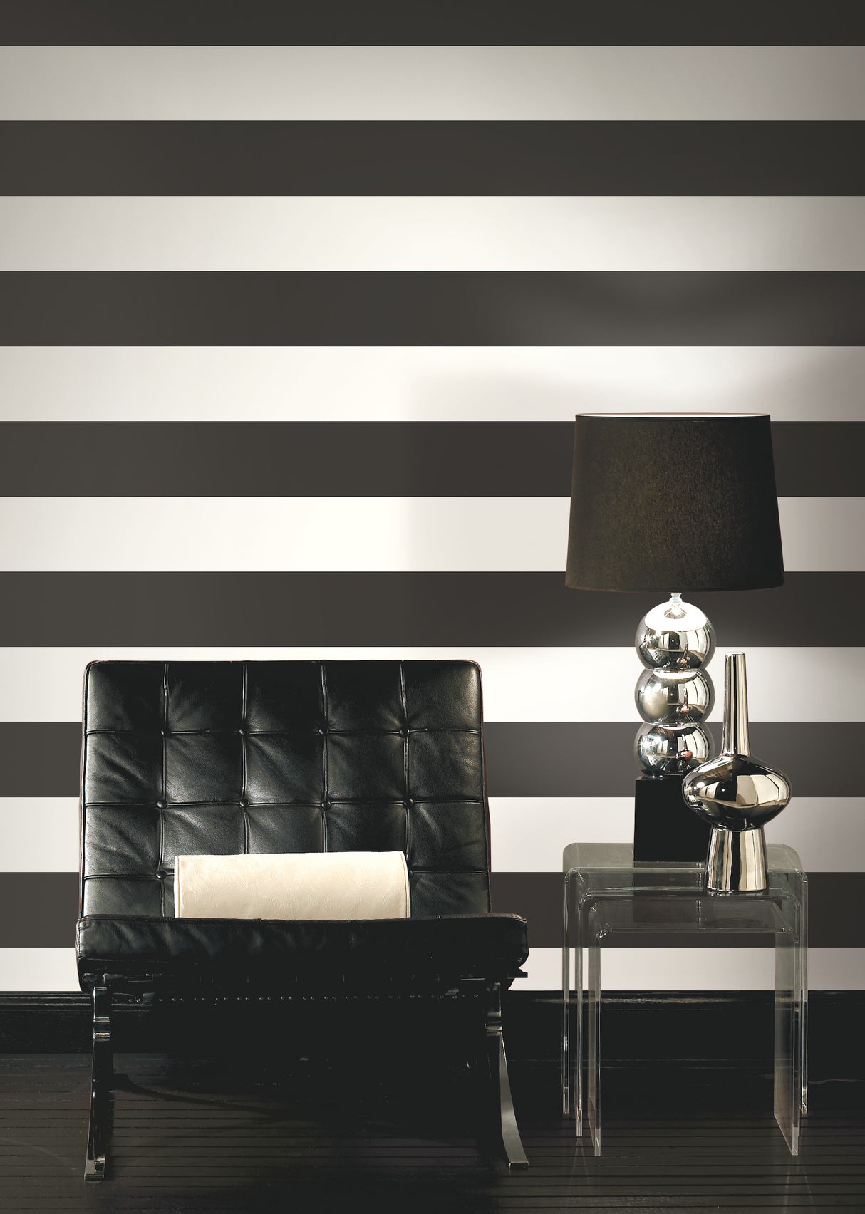York SV2613ME Canvas Stripe Black & White Wallpaper