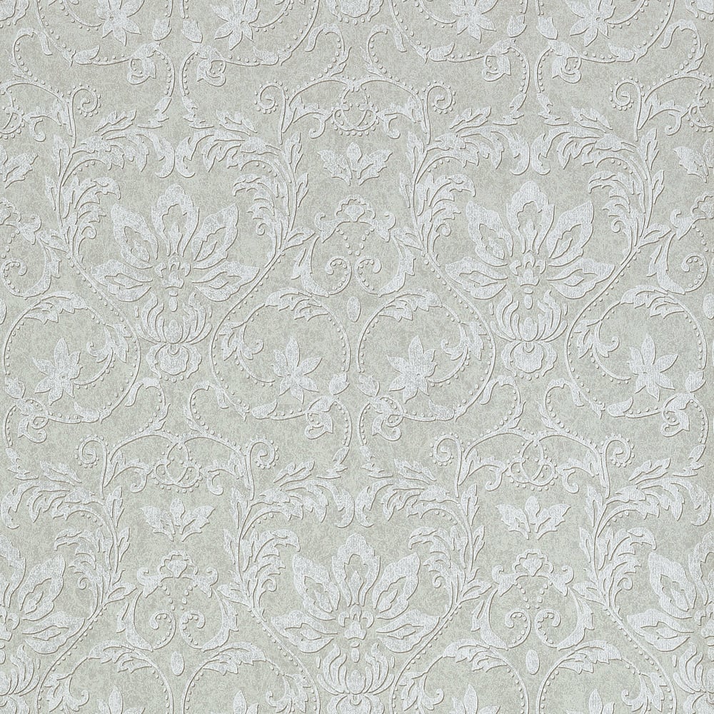 Thibaut T10004 KALYNN Metallic Silver on Grey Wallpaper